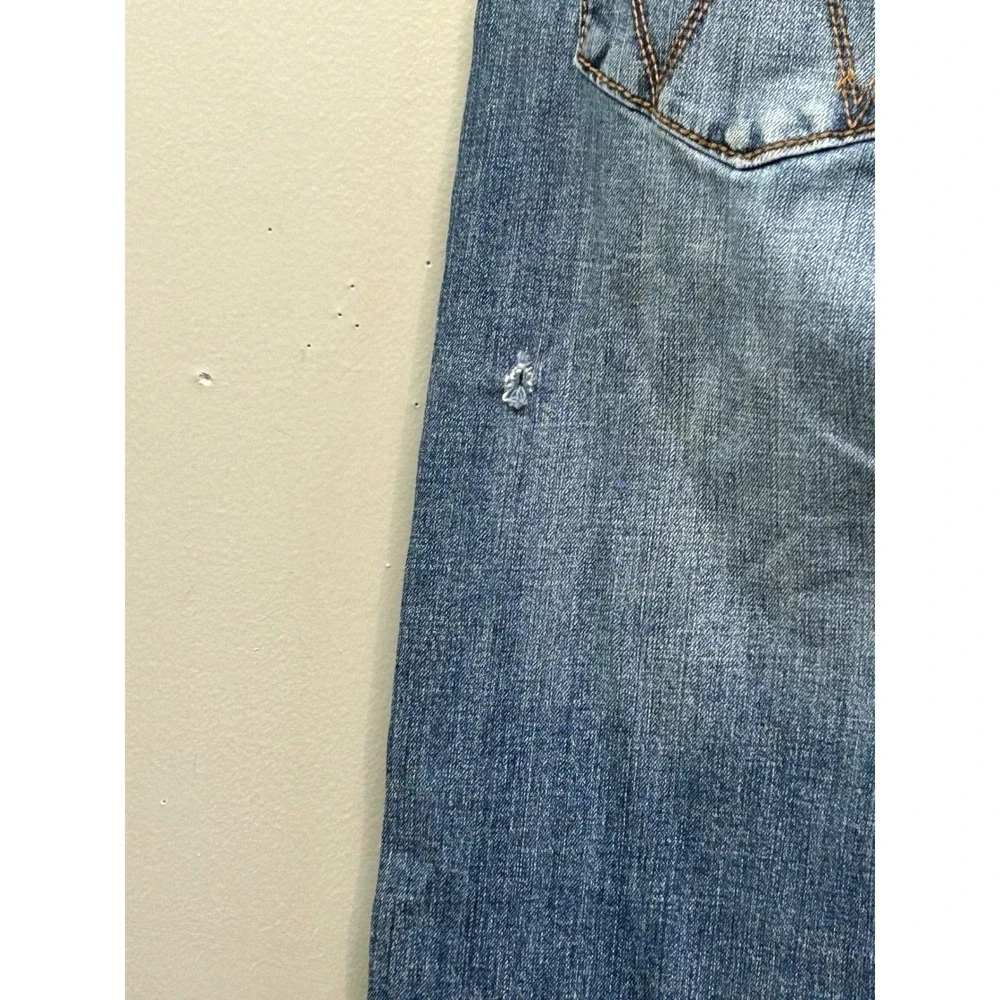 Wrangler Jeans Mens 36x32 Blue Wrangler Retro Slim Straight Distressed Denim